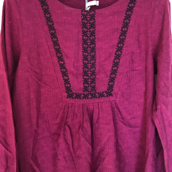 Magenta Top with Embroidery Details - Picture 2 of 4